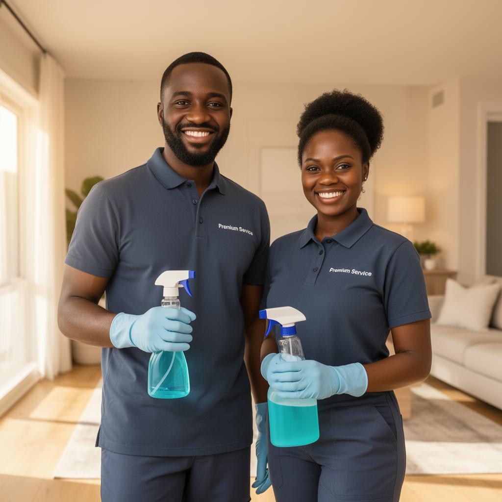 TLT Cleaning Solutions team in a bright modern home